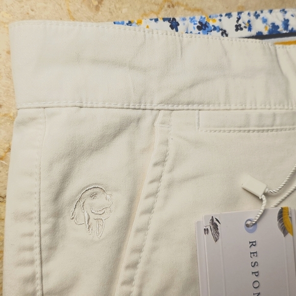 NWT Denim & Flower Ricky Singh Mens Power Stretch White Cotton Shorts 38 - Picture 5 of 5